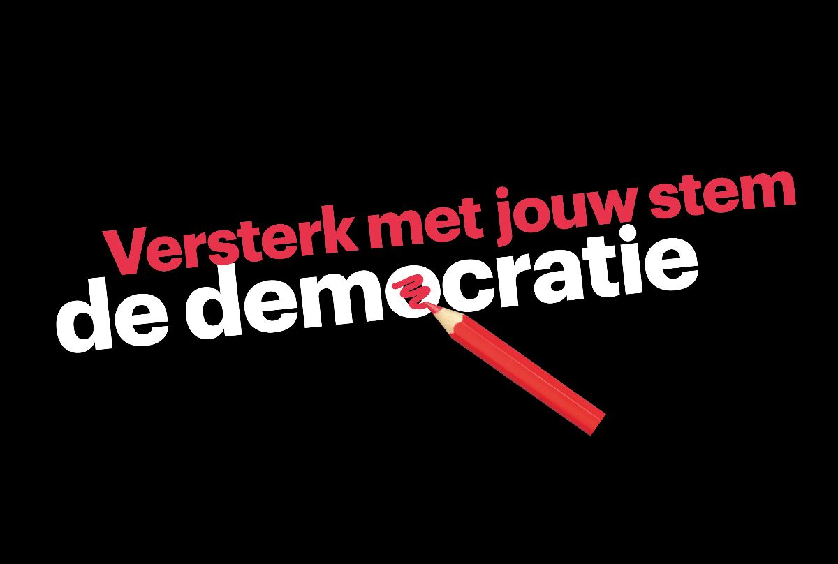 Campagnebeeld 'Versterk met jouw stem de democratie'