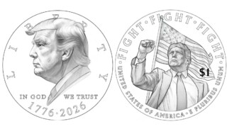 Ontwerp van de speciale 'Trump-dollar'