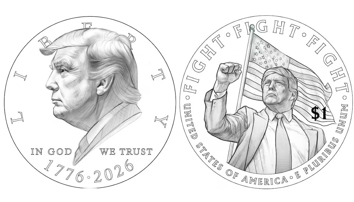 Ontwerp van de speciale 'Trump-dollar'