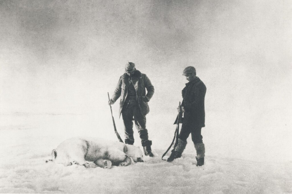 Frænkel en Strindberg bij de eerste ijsbeer (2)