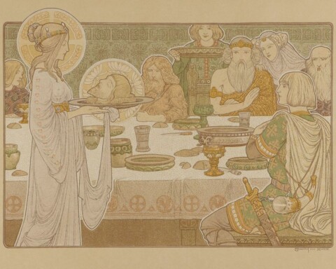 De koningsdochter presenteert het hoofd van heer Halewijn - Hendricus Jansen, 1904