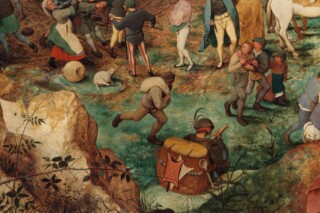 Dief op een schilderij van Pieter Bruegel de Oude: Lijdensweg naar de Calvarieberg, 1564