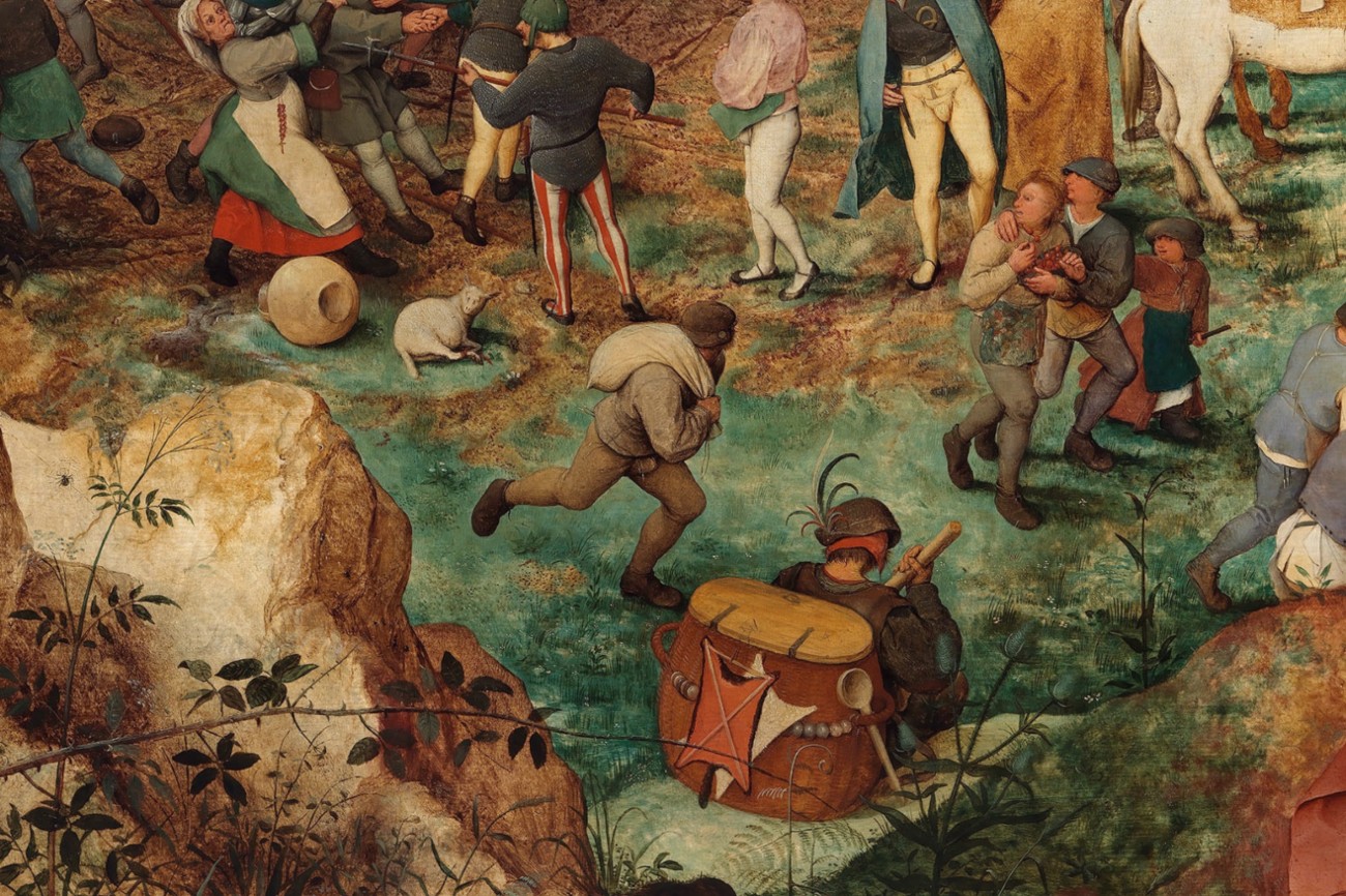 Dief op een schilderij van Pieter Bruegel de Oude: Lijdensweg naar de Calvarieberg, 1564