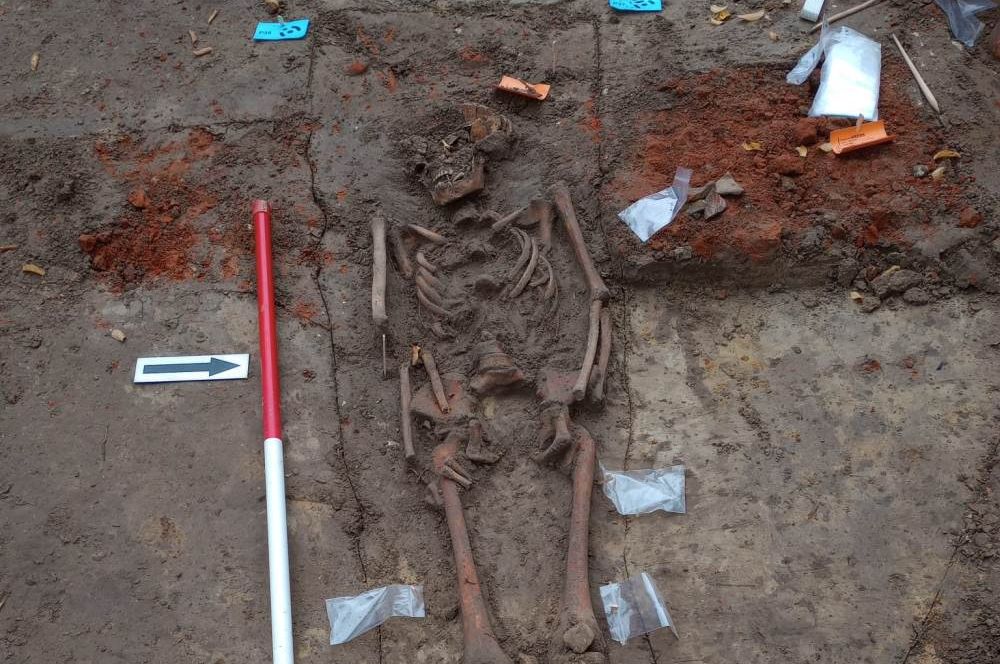 Detail van een van de gevonden skeletten