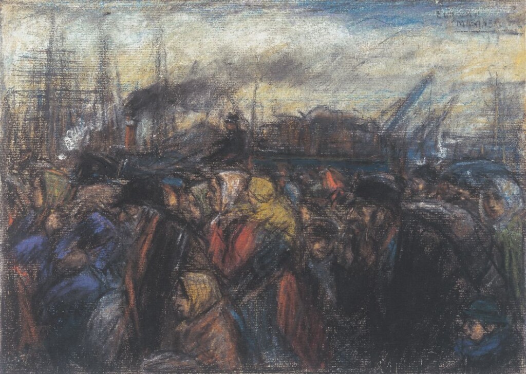 Joodse emigranten vertrekkend met de Red Star Line  - Eugeen van Mieghem 