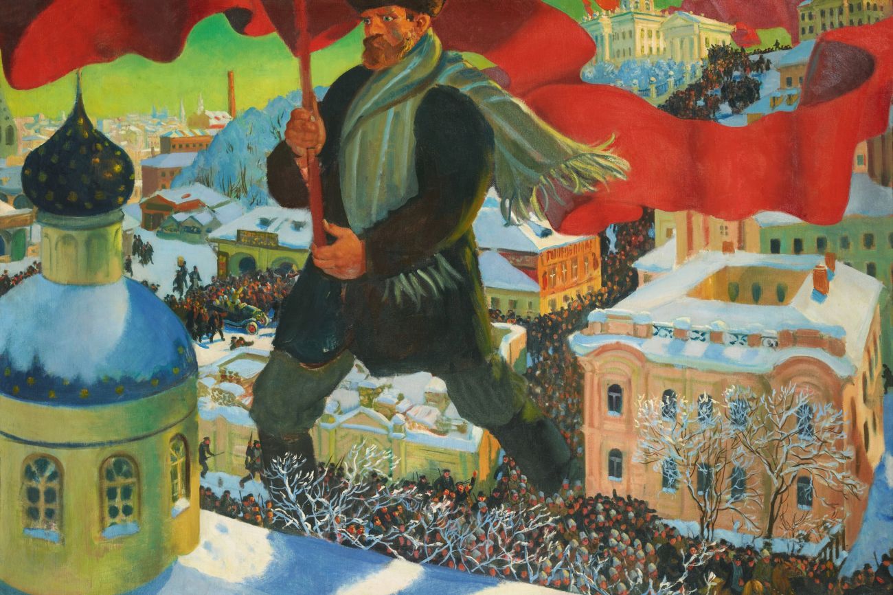 De Bolsjewiek – Schilderij van Boris Kustodiev