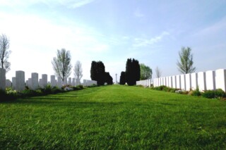 Nine Elms oorlogskerkhof bij de stad Poperinge