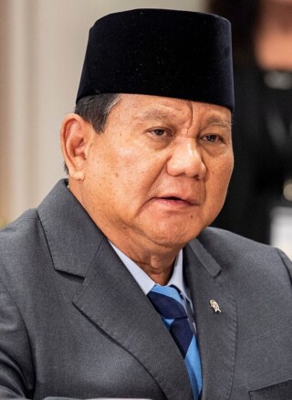 Prabowo in 2023 in Washington.
