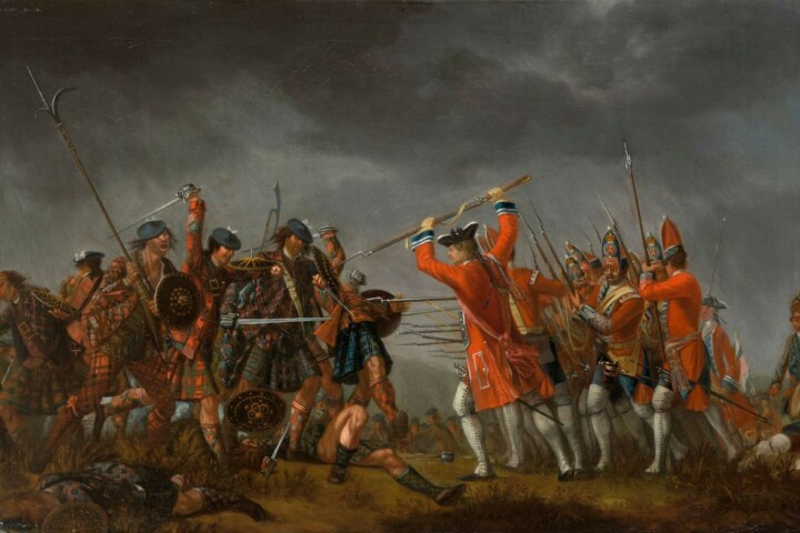 Slag bij Culloden uit 1745 - Schilderij van David Morier