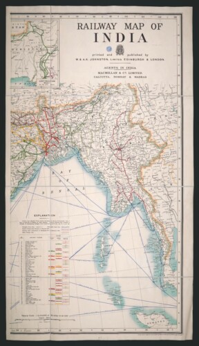 Spoorwegkaart van India, begin twintigste eeuw