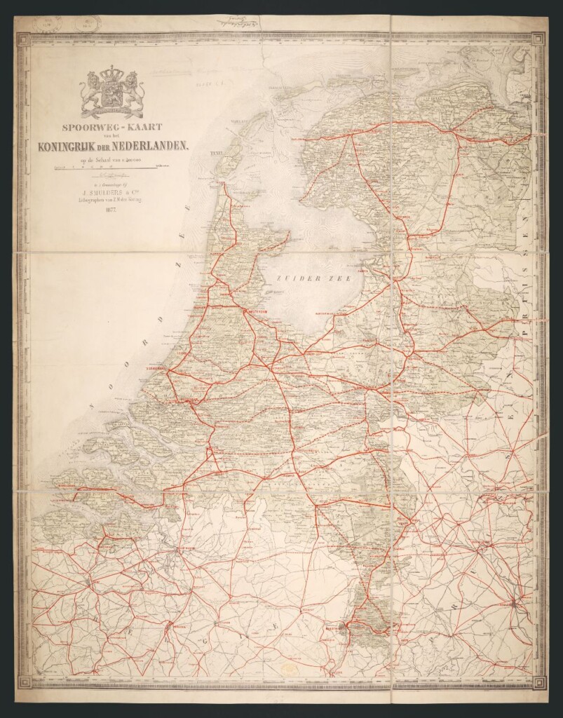 Spoorwegkaart van het Koninkrijk der Nederlanden, 1877