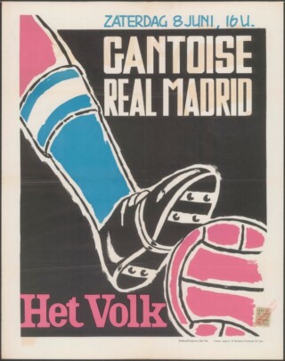 Aankondiging van ARA La Gantoise vs. Real Madrid – 1957, voor een Europese ontmoeting tussen beide clubs