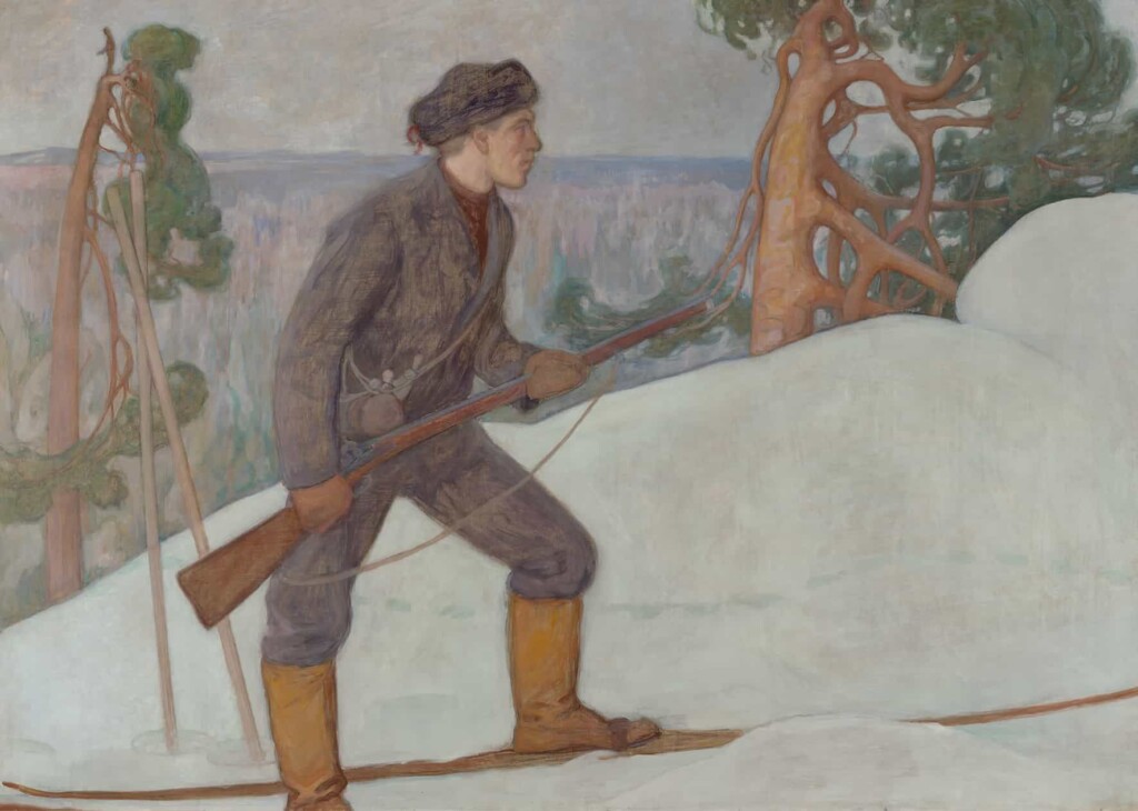 Pekka Halonen, De lynxen jager, 1900,