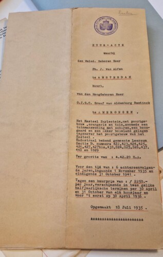 Titelblad huurovereenkomst Van Alfen - Bentinck (1)