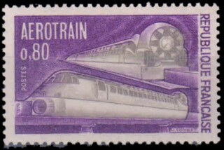 Aérotrain op een Franse postzegel