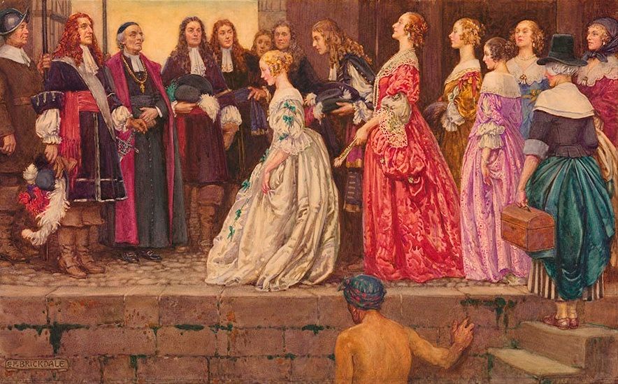 Aankomst van de filles du roi in Québec