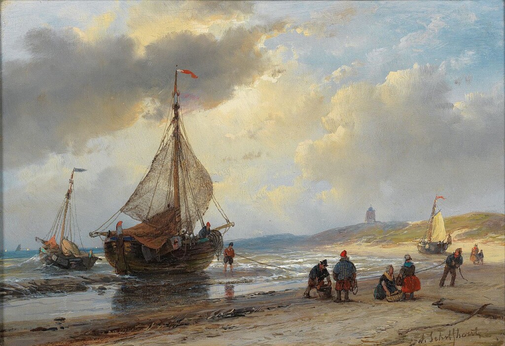 Regenwolk aan het strand van Scheveningen