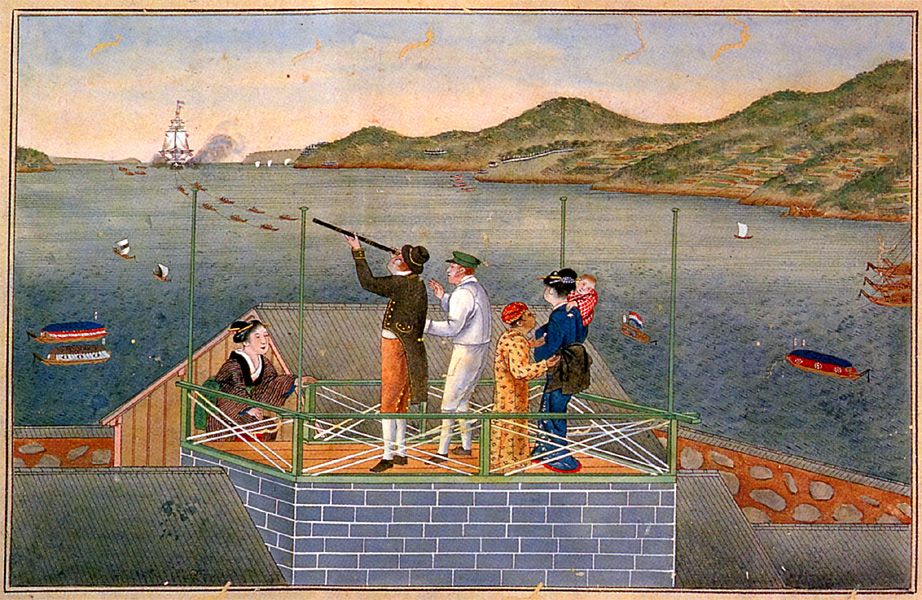 Aankomst van een Nederlands schip op Dejima