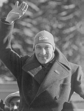 Ivar Ballangrud tijdens de Spelen van 1936