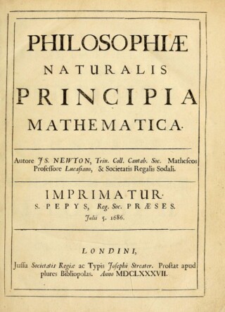 Titelpagina van de Principia Mathematica, eerste editie (1687) - Newton