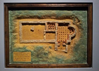 Model van de opgravingen van een Romeins badhuis bij een villa in Vaals-Lemiers, Zuid-Limburg - Thermenmuseum Heerlen