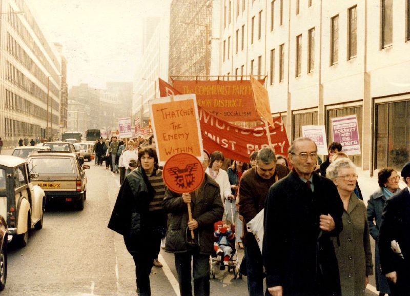 Demonstratie voor de mijnwerkersstaking in Londen, 1984