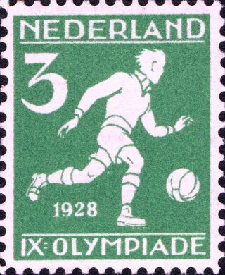 Postzegel ter gelegenheid van het voetbaltoernooi tijdens de Olympische Zomerspelen van 1928 in Amsterdam