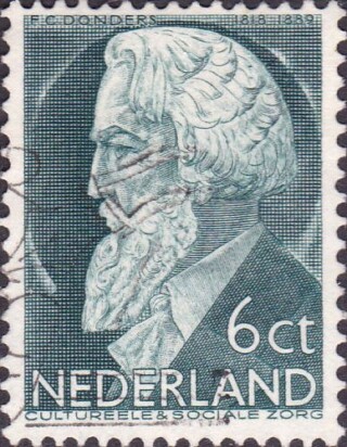 Postzegel met Franciscus Cornelis Donders, uitgegeven door de PTT in 1958