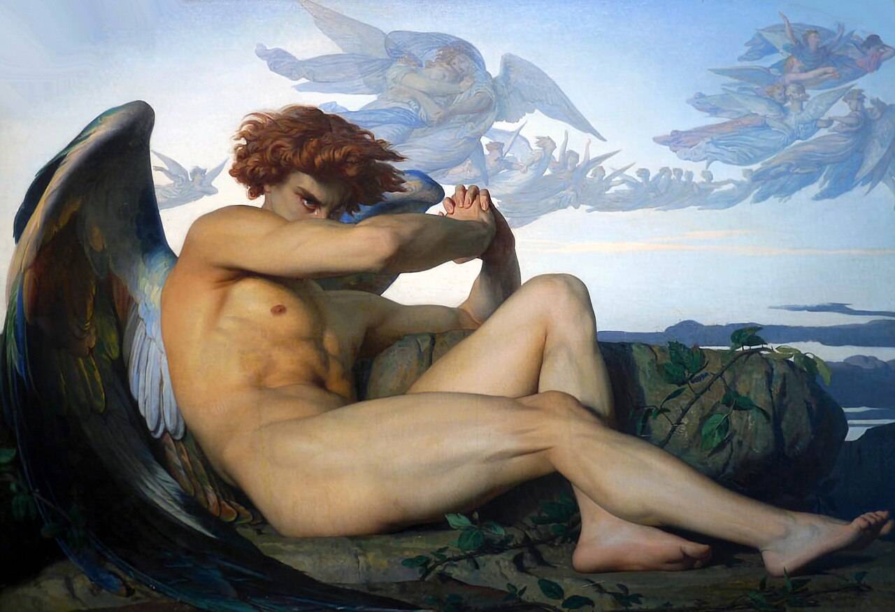 Lucifer, de gevallen engel, symbool van hoogmoed (trots), door Alexandre Cabanel