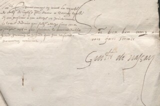 Ondertekening van de gevonden brief: Guillaume de Nassau