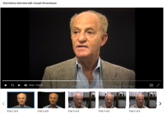 Sttill uit Joseph Rosenbaums interview met het San Francisco Holocaust Center, 1994