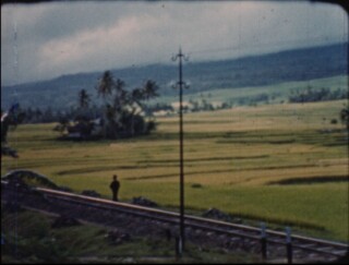 Spoorlijn langs Deli-tabaksplantage, West-Sumatra