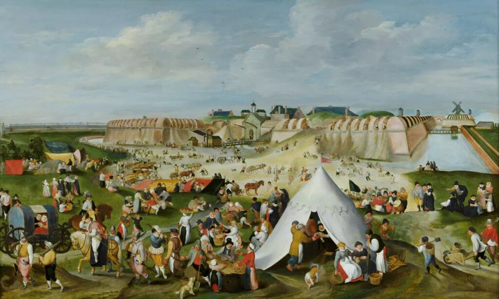 De afbraak van de citadel, schilderij, kort na 1577 – Pieter Balten en Maerten van Cleef