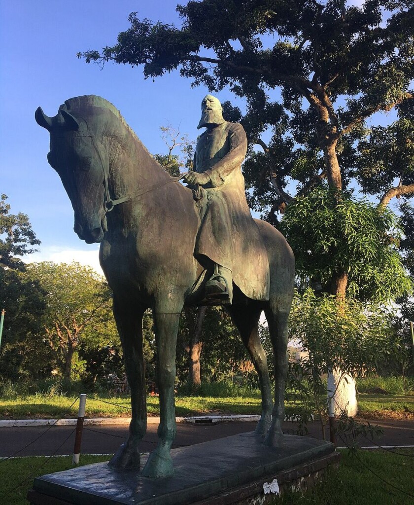 Standbeeld van Leopold II in het park van het Nationaal Museum van Kinshasa