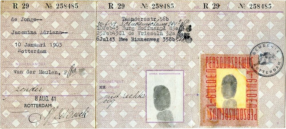 Binnenzijde van een persoonsbewijs