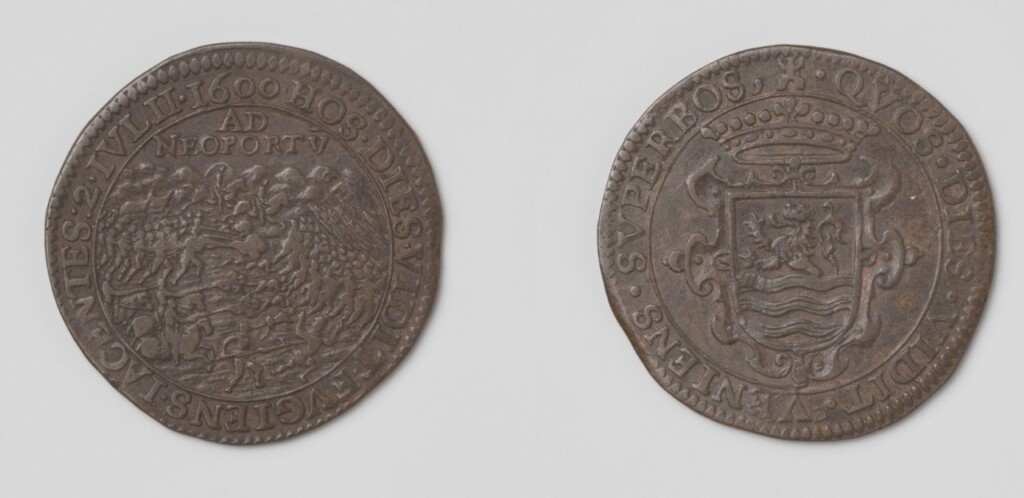 Koperen rekenpenning ter herdenking van de Slag bij Nieuwpoort