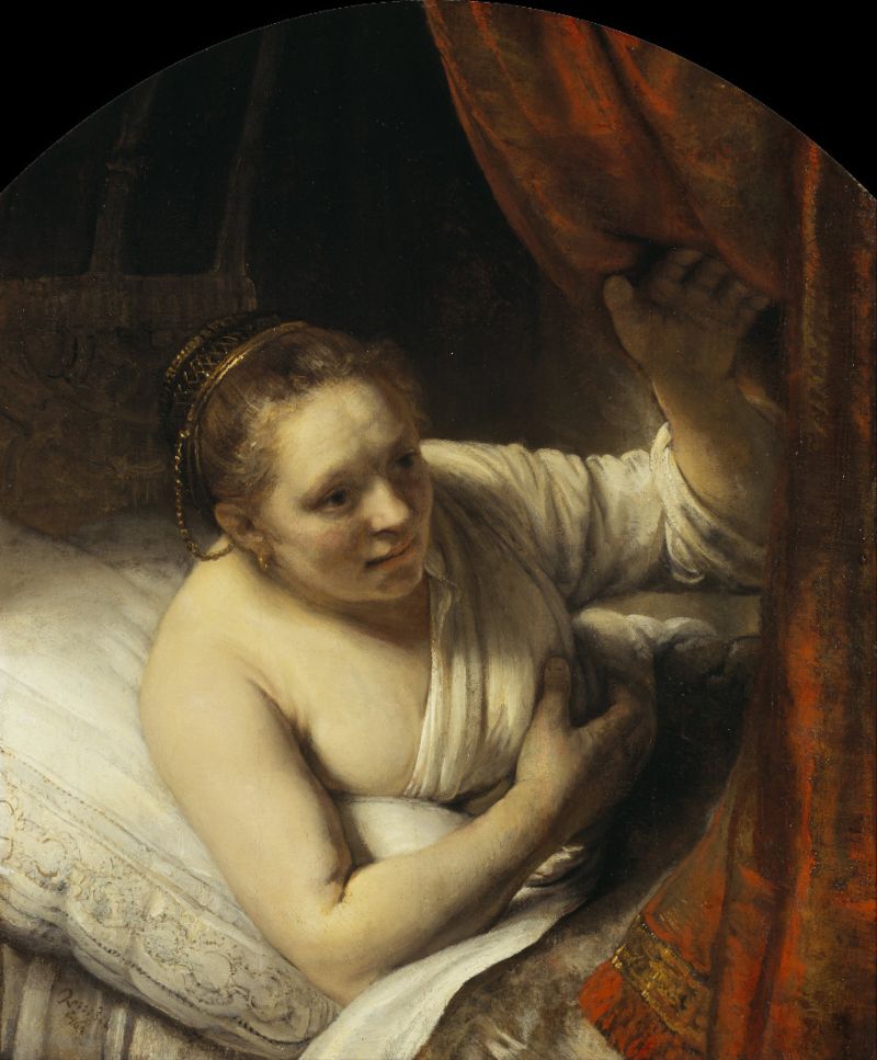 Sara wachtend op Tobias - Rembrandt van Rijn, ca. 1648