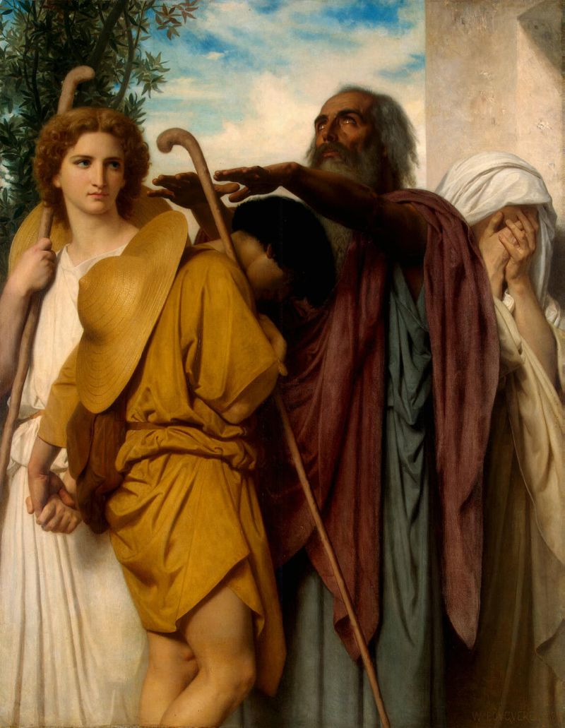 Tobias neemt afscheid van zijn blinde vader – William-Adolphe Bouguereau, 1860