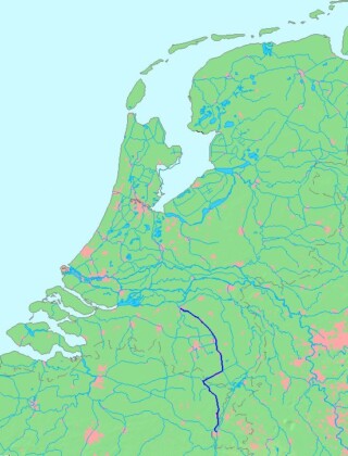 Ligging van de Zuid-Willemsvaart tussen Maastricht en ’s-Hertogenbosch.