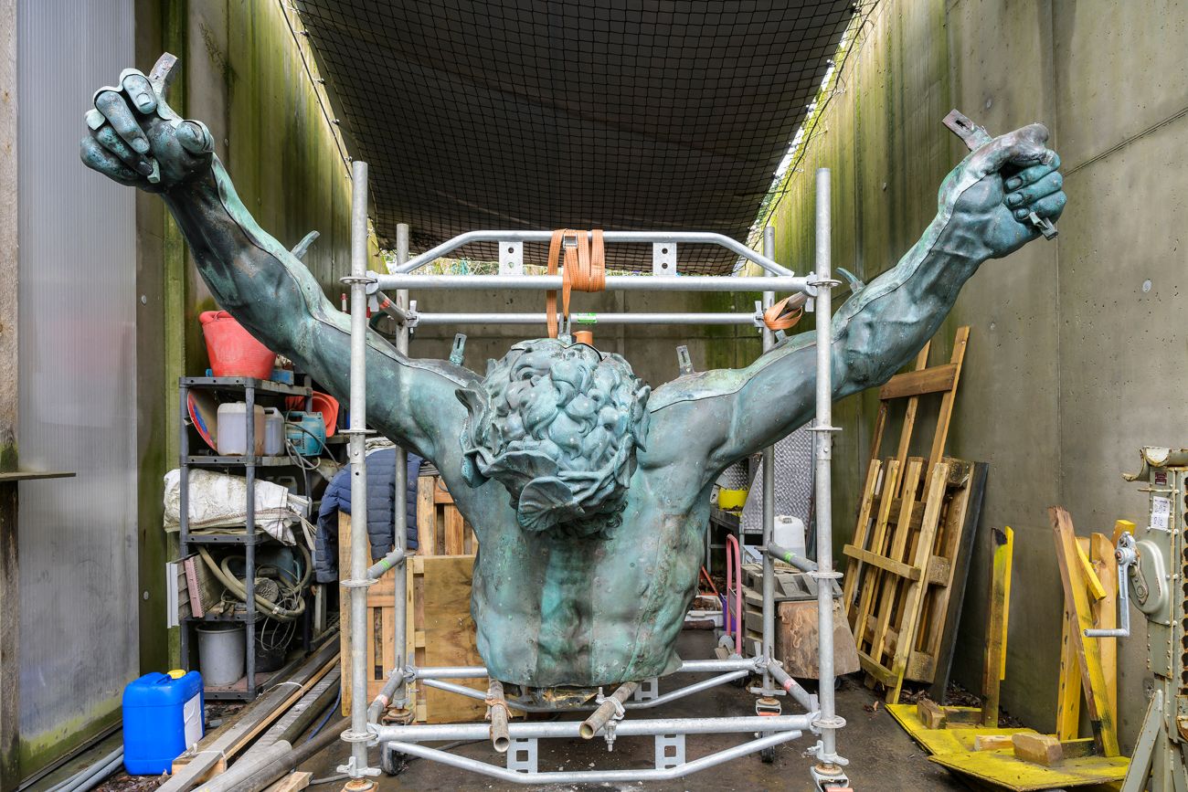 Het Atlasbeeld in het atelier in Antwerpe