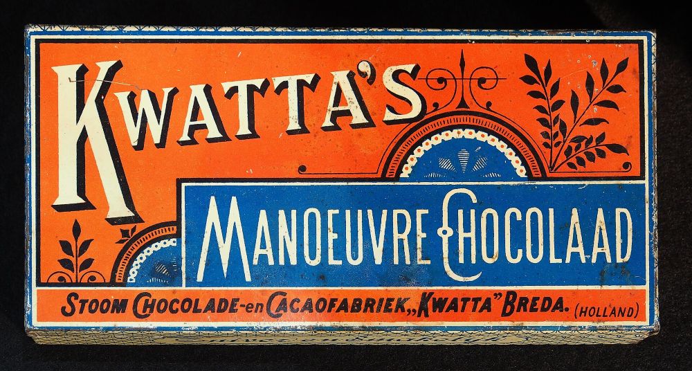 Oude verpakking van Kwatta chocolade