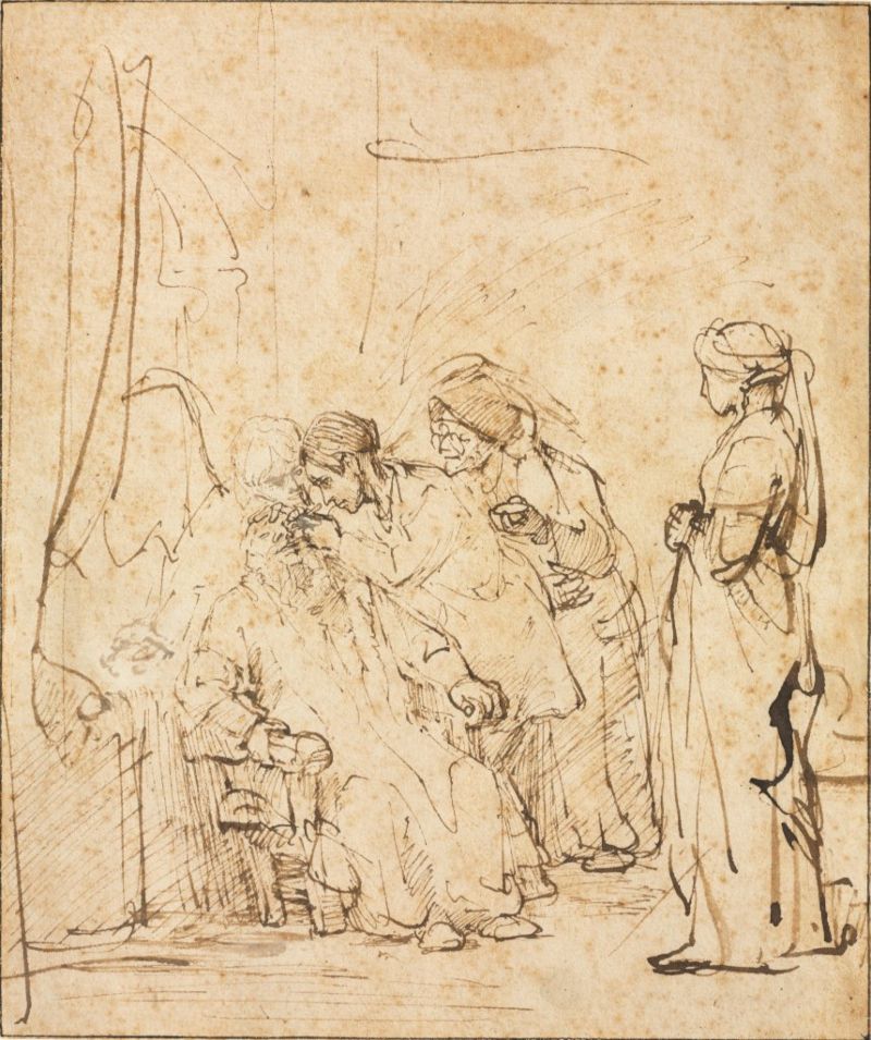 Tobias geneest de blindheid van zijn vader - Rembrandt van Rijn, ca. 1642