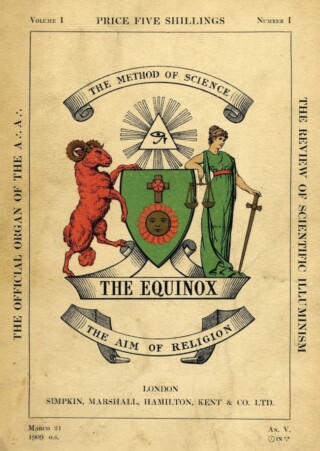 The Equinox, omslag van het eerste nummer van Crowleys occult tijdschrift, maart 1909