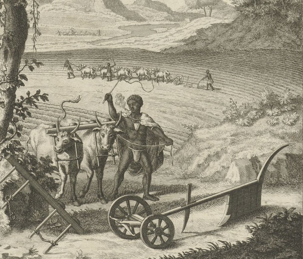 Khoikhoi die zijn akker bewerkt - Jan Caspar Philips, 1727