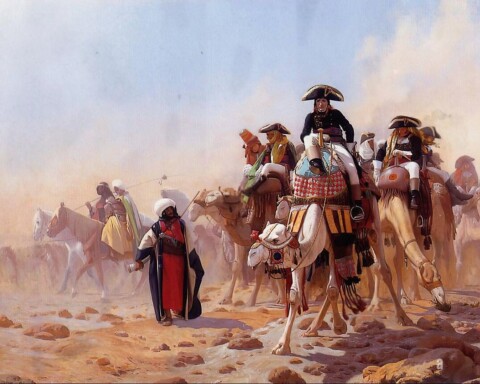 Napoleon en zijn generale staf in Egypte. Historiestuk van Jean-Léon Gérôme, 1867