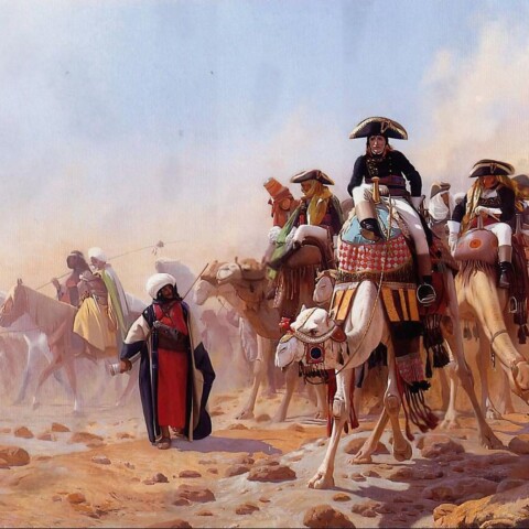 Napoleon en zijn generale staf in Egypte. Historiestuk van Jean-Léon Gérôme, 1867