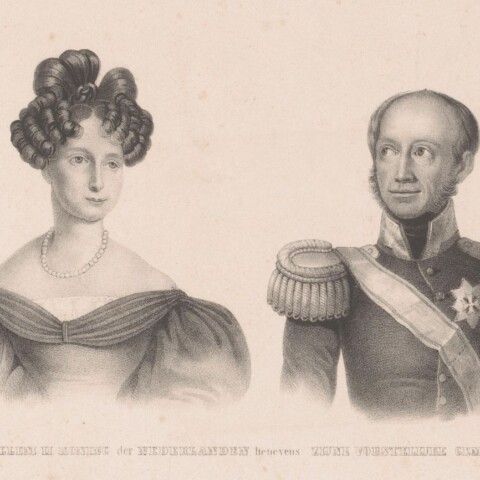Portretten van Koning Willem II en zijn vrouw Anna Paulowna
