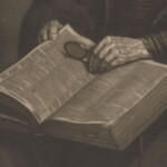 Geopende bijbel - Detail van een prent van Pieter Louw, mogelijk naar Rembrandt van Rijn