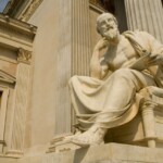 Beeld van de Griekse geschiedschrijver Herodotus bij het parlementsgebouw in Wenen.