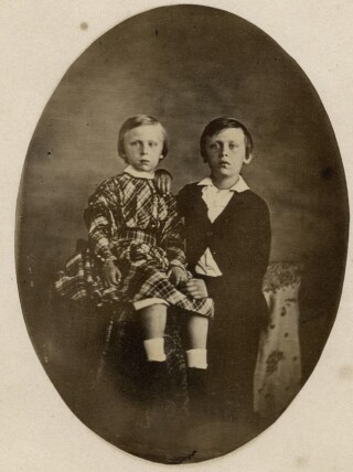 De prinsjes Maurits en Willem - foto uit 1847